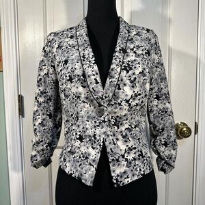 Vintage Y2K Wet-seal Black and White Floral Women's Blazer